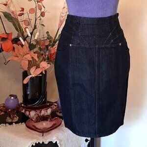 NWOT Kensie Navy Blue Chic Short Denim Skirt Women’s Fall Winter Jean Skirts